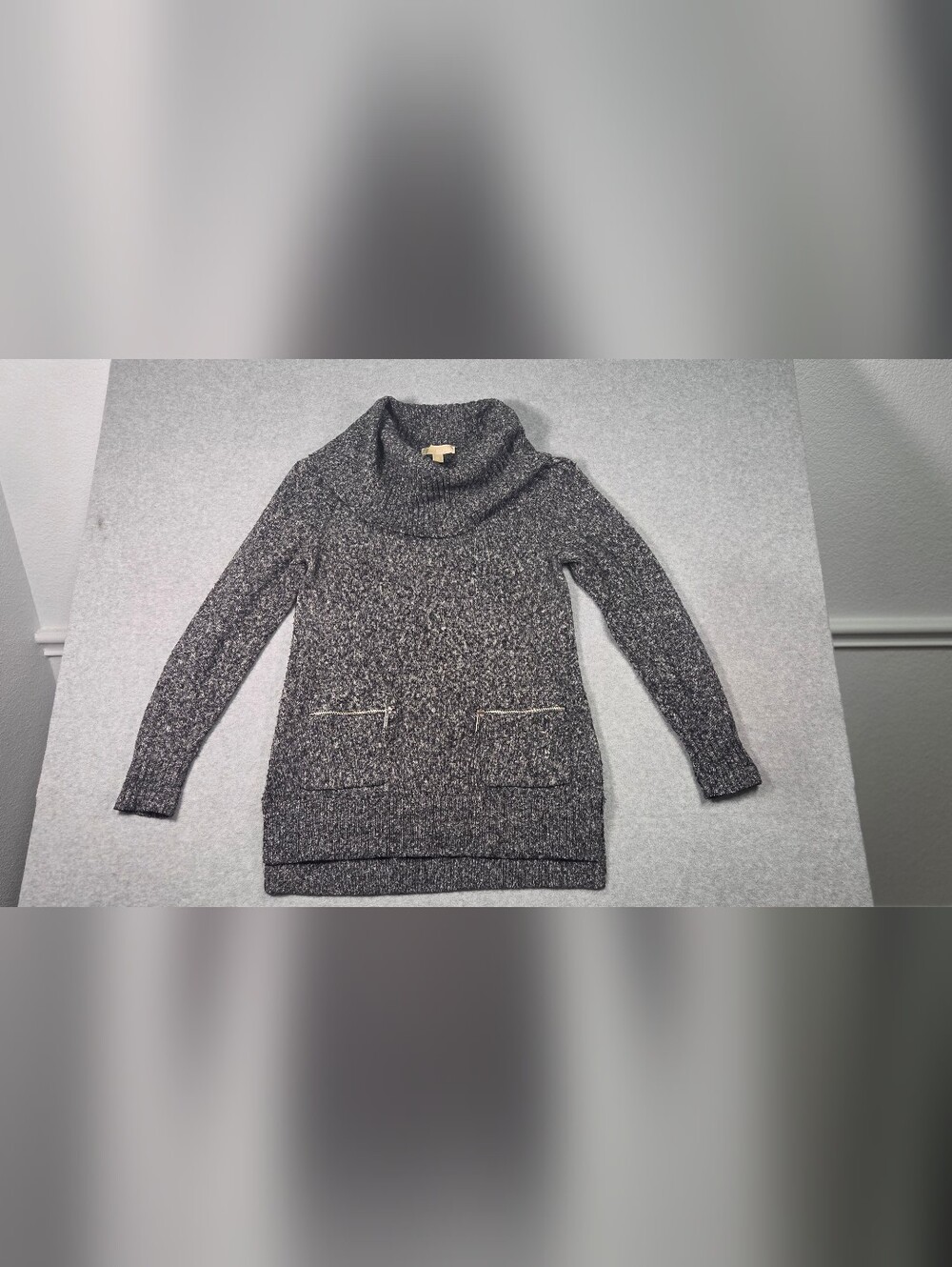 Michael Kors marled gray cowl-neck sweater tunic Size Medium